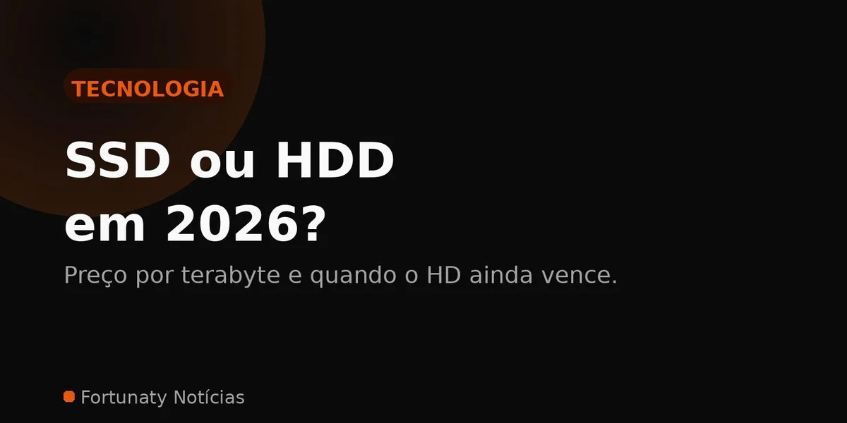 Arte editorial do Fortunaty Notícias sobre armazenamento e hardware